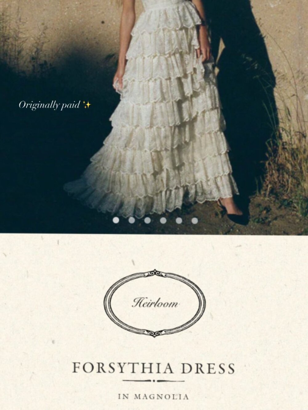 NWT DÔEN Forsythia Dress in Magnolia Medium Cream Lace Tiered Maxi Romantic - Picture 4 of 5